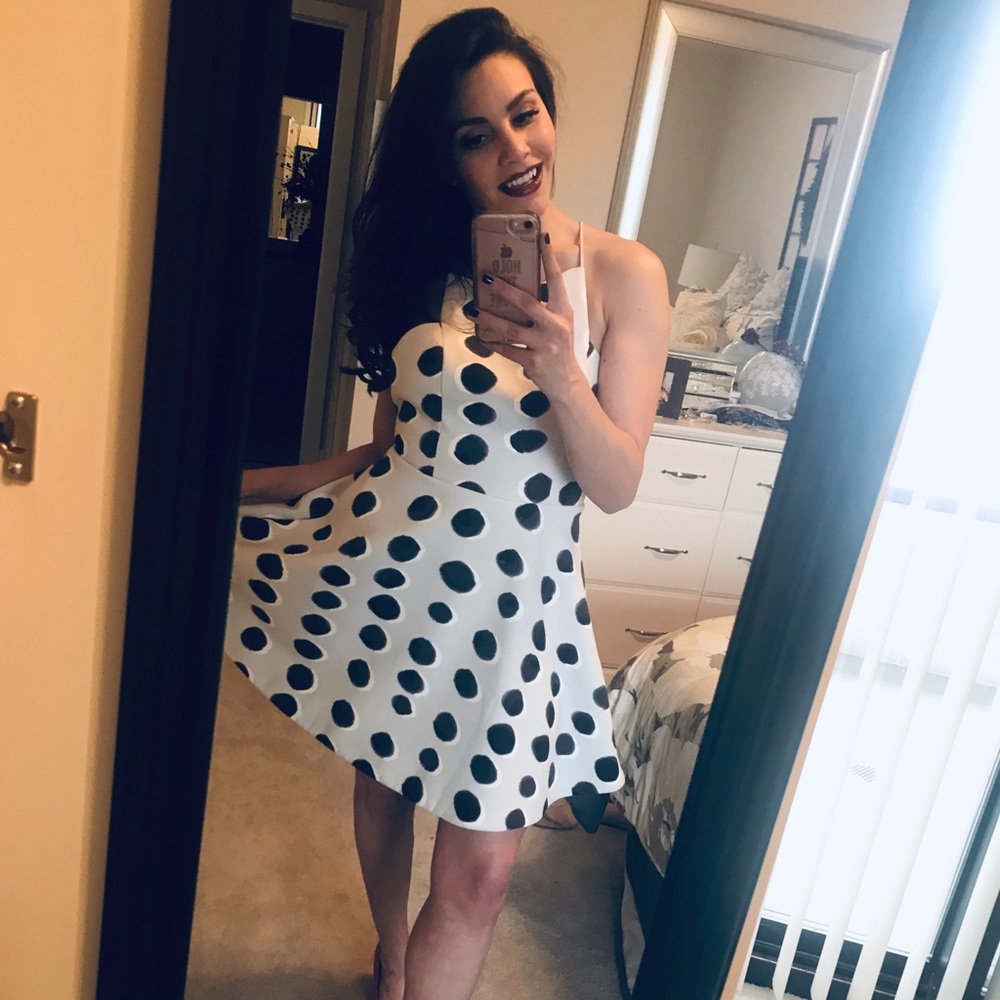 LULU’s High Neck Polka Dot Dress
